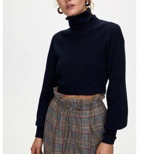 ARITZIA WILFRED REBECCA TURTLE NECK WOOL BLACK SWEATER XXS